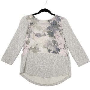 AKEMI + KIN Gray Abstract Watercolor Pull Over Sweatshirt Sweater Artsy SIZE XS